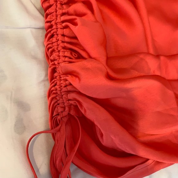 Lulu's Coral Spaghetti Strap Dress with Side Ruching Size S - Picture 5 of 13